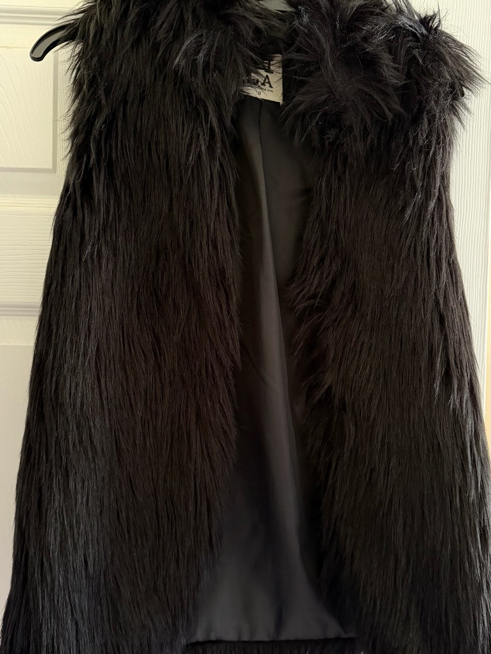 PPLA Black Faux Fur Vest